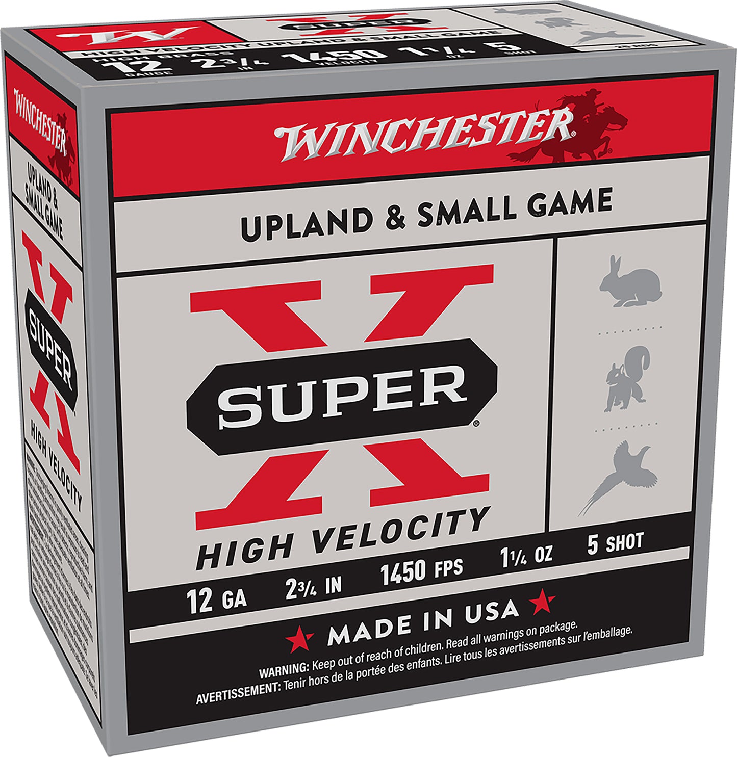 Winchester Ammo X12HV5 Super X High Velocity 12Gauge 2.75" 1 1/4oz 5Shot 25 Per Box