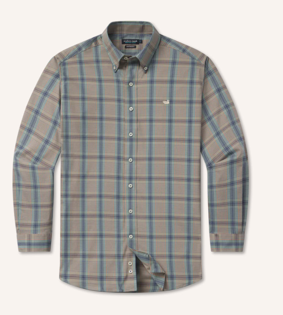 Southern Marsh CTWN Townsend Larttice Performance Dress Shirt