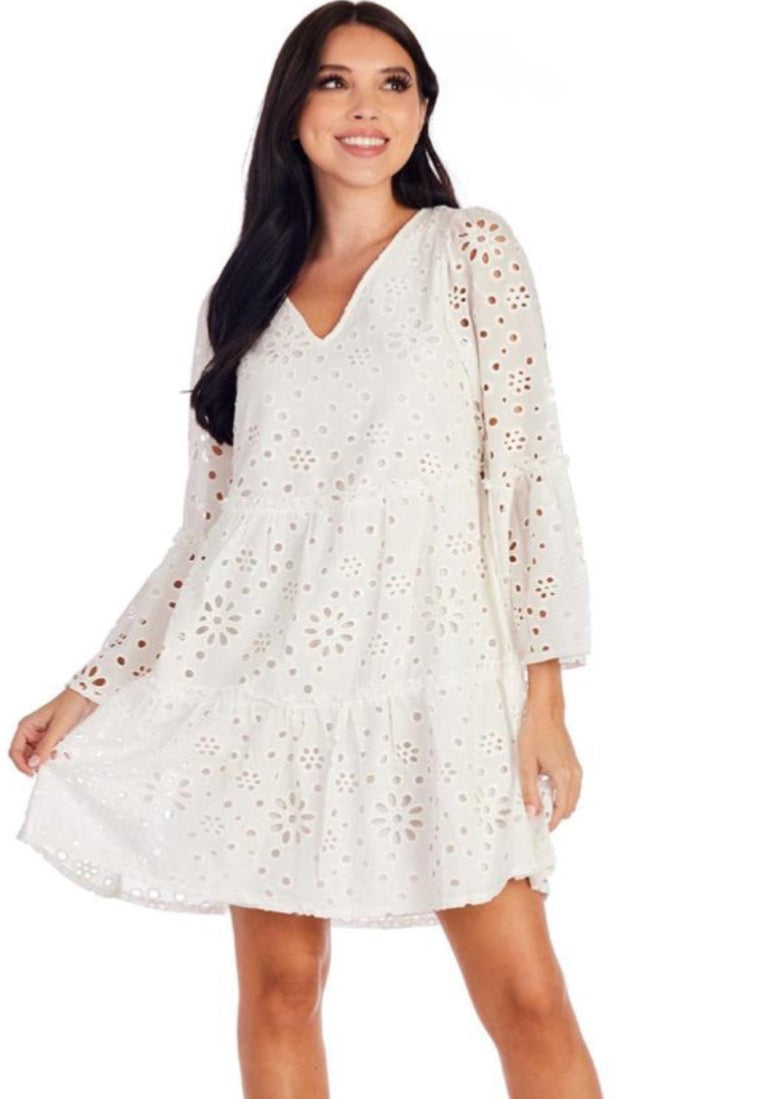 Mudpie Meredith Eyelet Tunic Dress White 85000192
