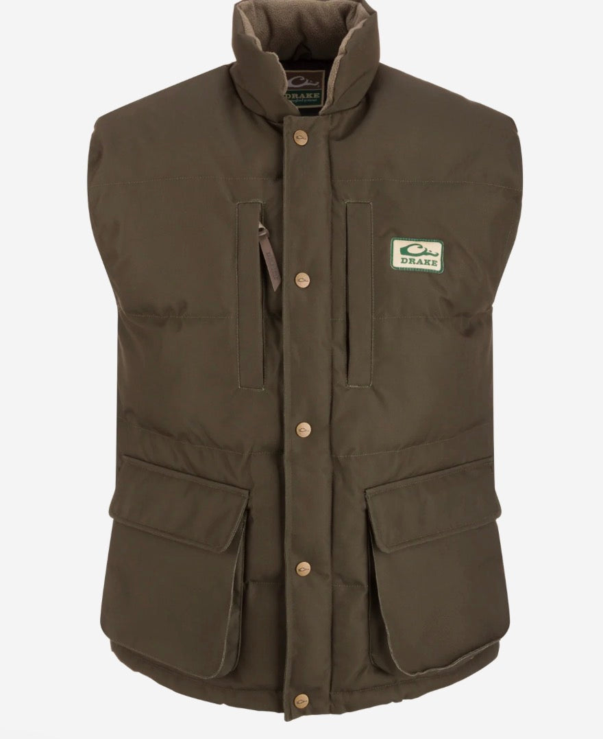 Drake Throwback80 Featherless Puffer Vest Green Timber