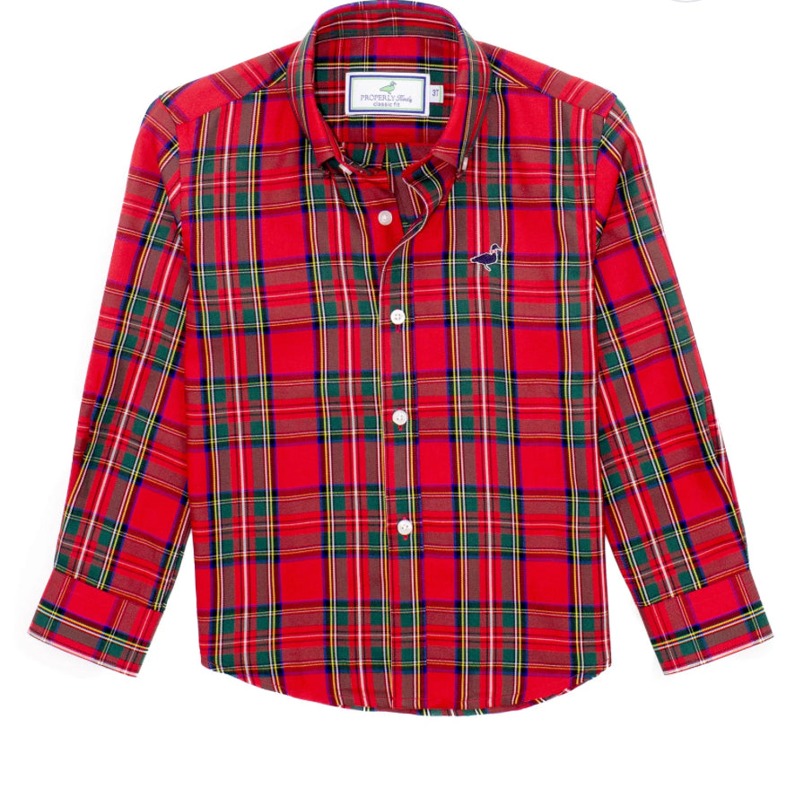 Properly Tied Boys Seasonal Sportshirt Yuletide LDW0000