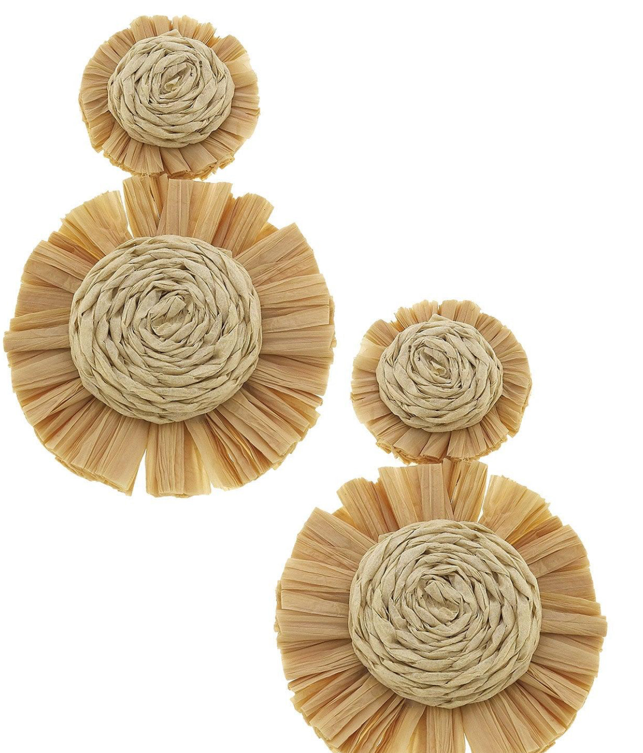 Canvas Maui Raffia Statement Earrings In Natural