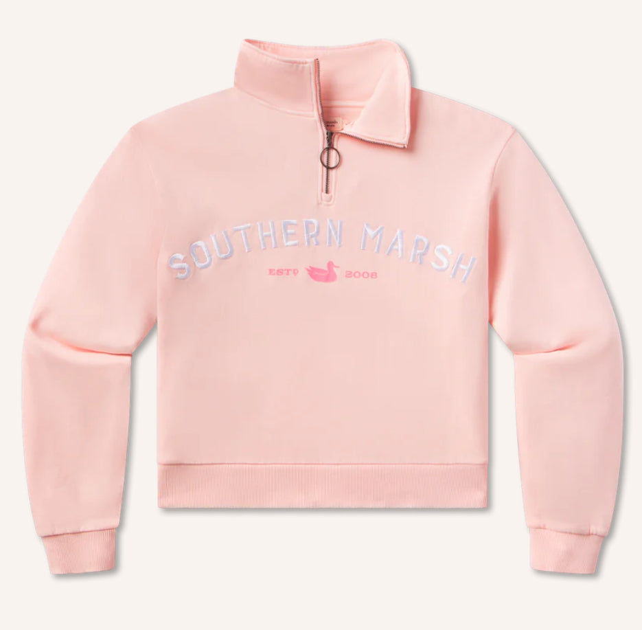 Southern Marsh Seawash Vintage Quarterzip Azalea
