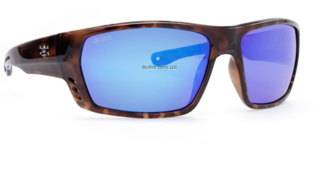 Calcutta FTBMTORT Fathom Polarized Sunglasses Tortoise Frame Blue Mirror Lens 2405-0443