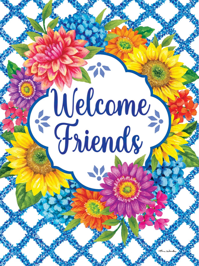 Custom Decor Floral Vines-Flags