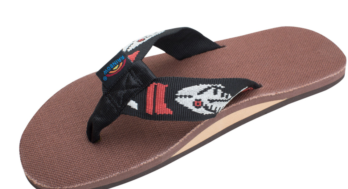 Rainbow Single Layer Hemp with a Nylon Fish Pattern Strap 301AHPFS-BRSV