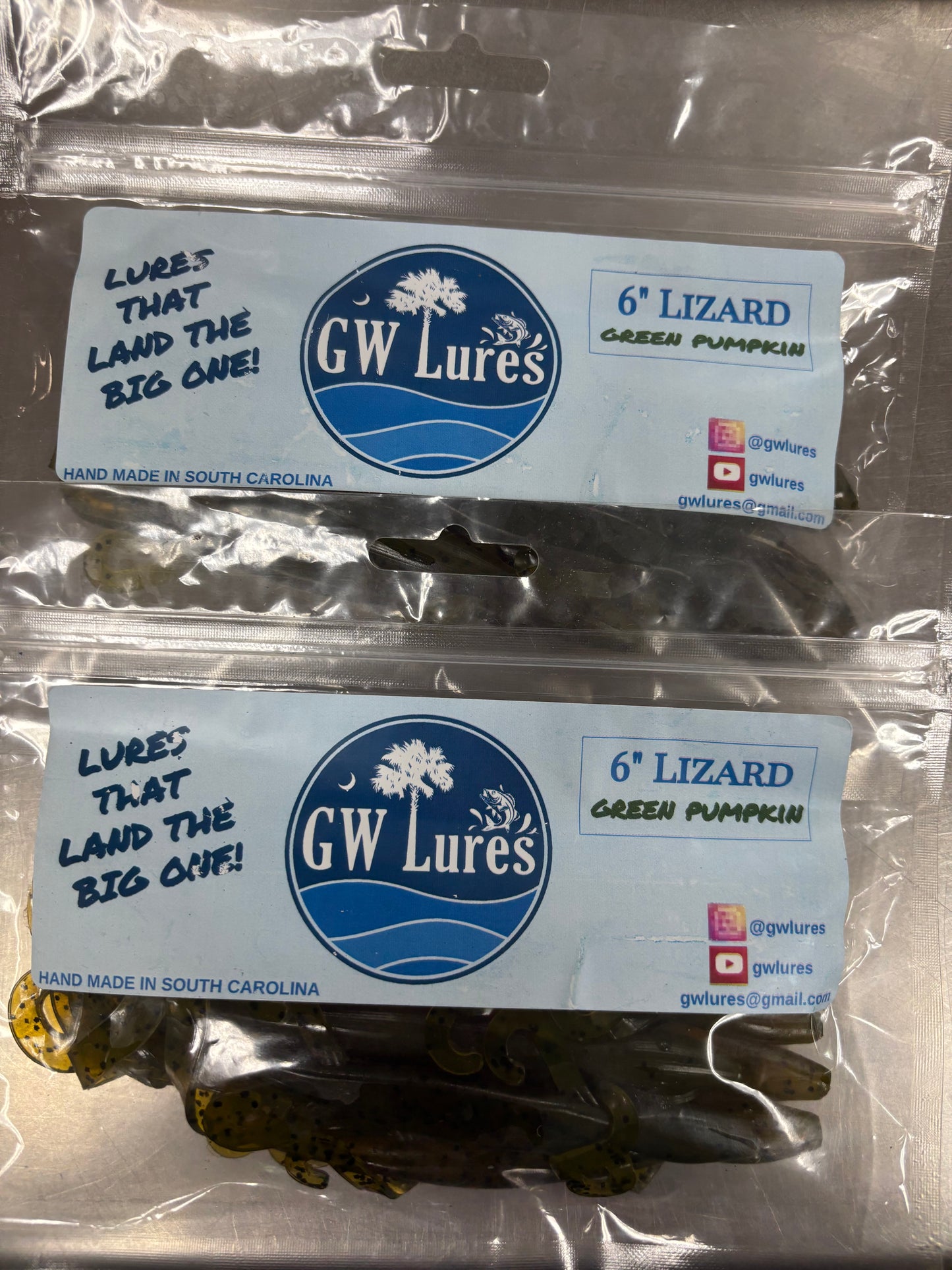 GW Lures 6” Lizard Green Pumpkin