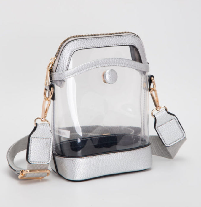 Queens Design Button Style Clear Bag