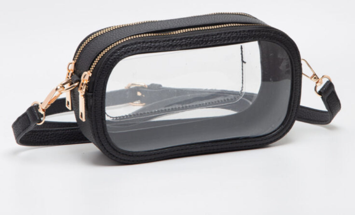 Queens Design Double Zip Style Clear Bag