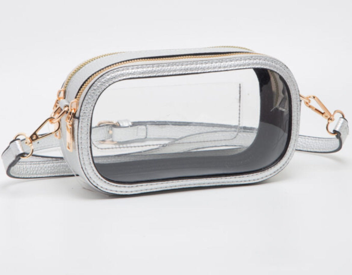 Queens Design Double Zip Style Clear Bag