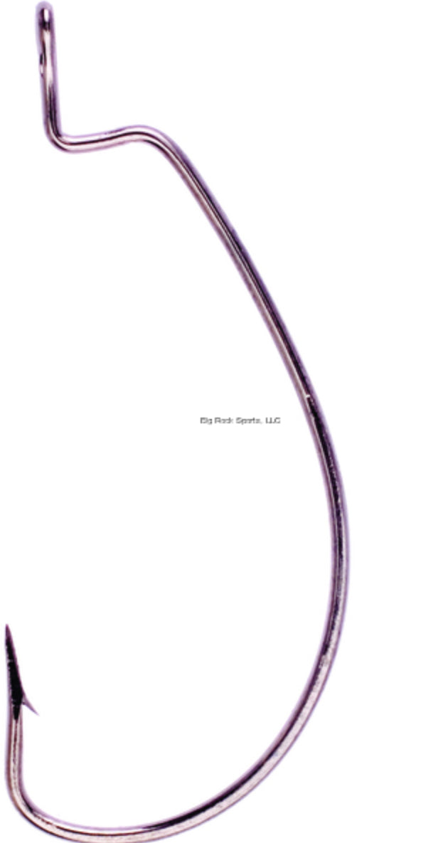 Eagle Claw L092GH-4/0 Lazer Sharp Extra Wide Gap Worm Hook, Size 4/0, Needle Point, Wide Gap, Non-Offset, Ringed Eye, Platinum Black, 6 per Pack