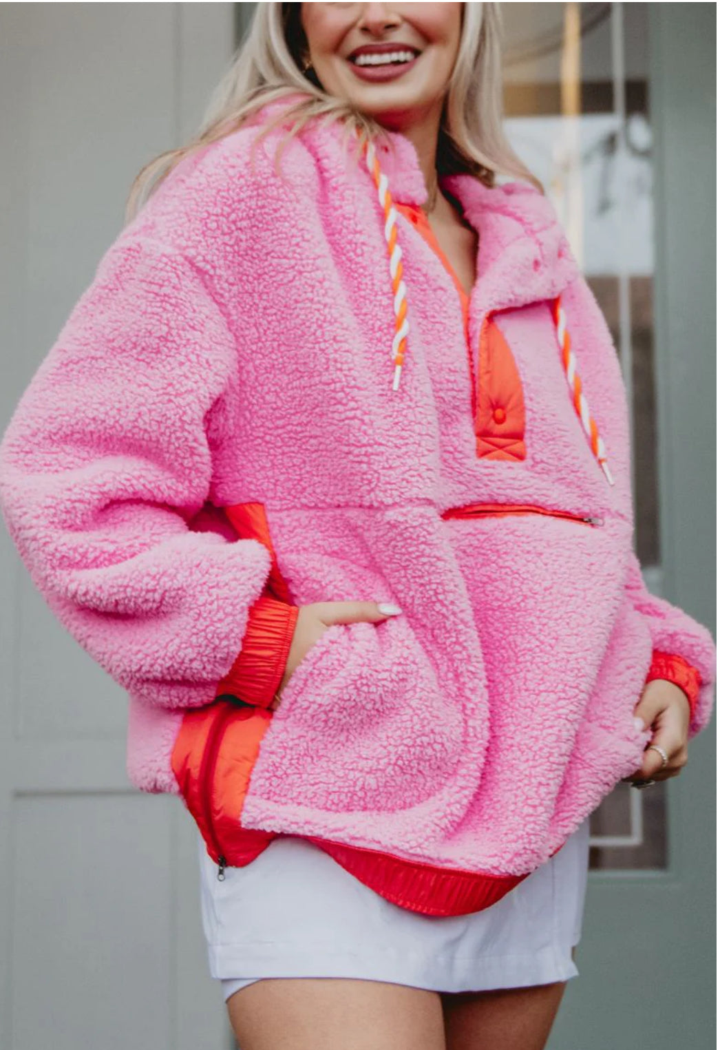 Katydid Pink Two-Toned Sherpa Fleece Pullover KDC-PLVR_14