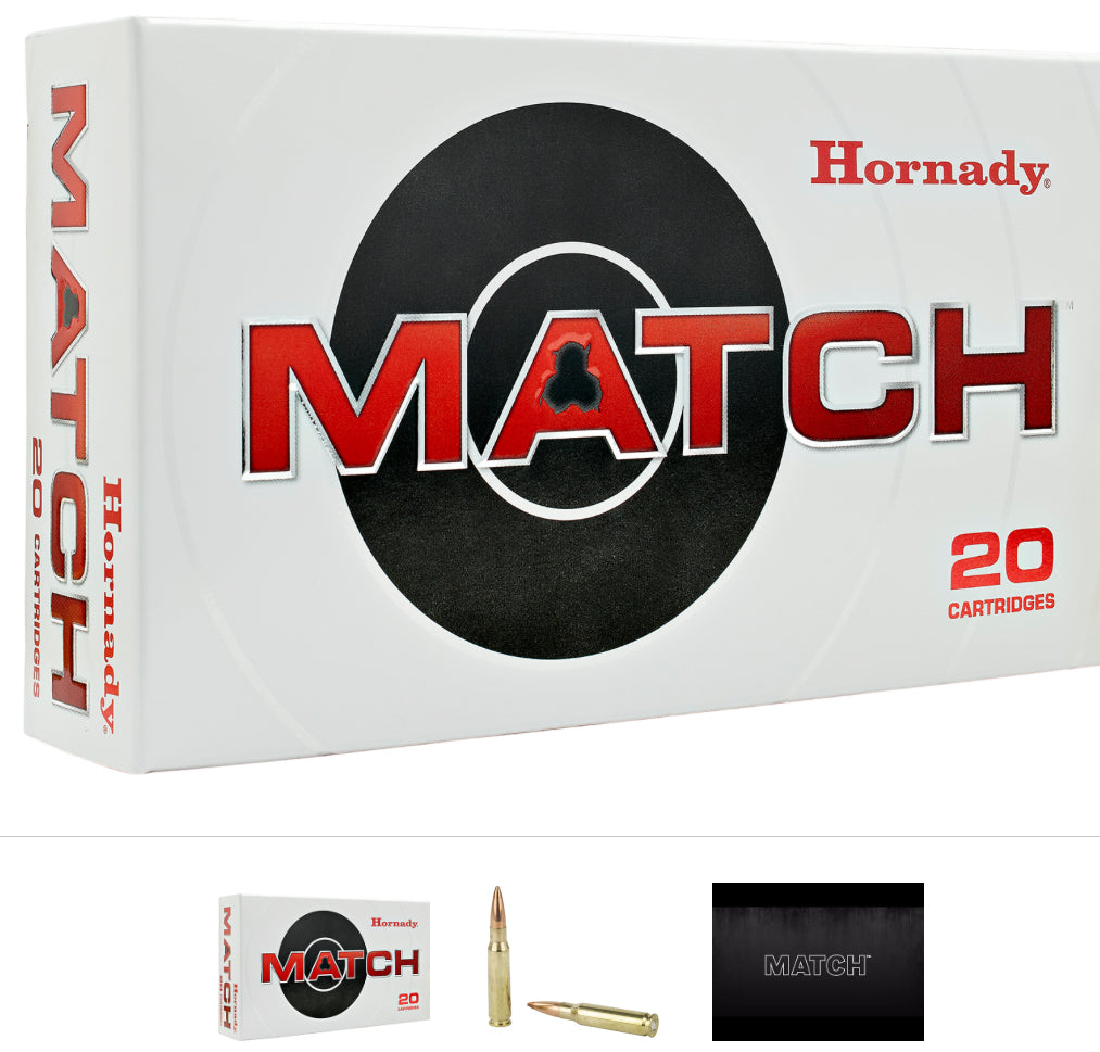 Hornady 8097 Match 308Win 168gr Boat Tail Hollow Point 20 Per Box/10 Case
