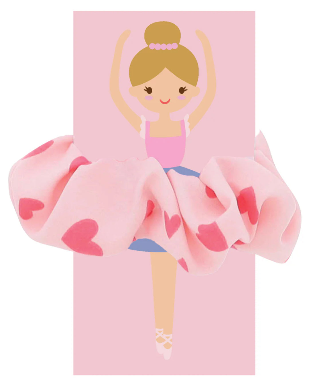 Jane Marie Kids Satin Scrunchie Pink with Hearts