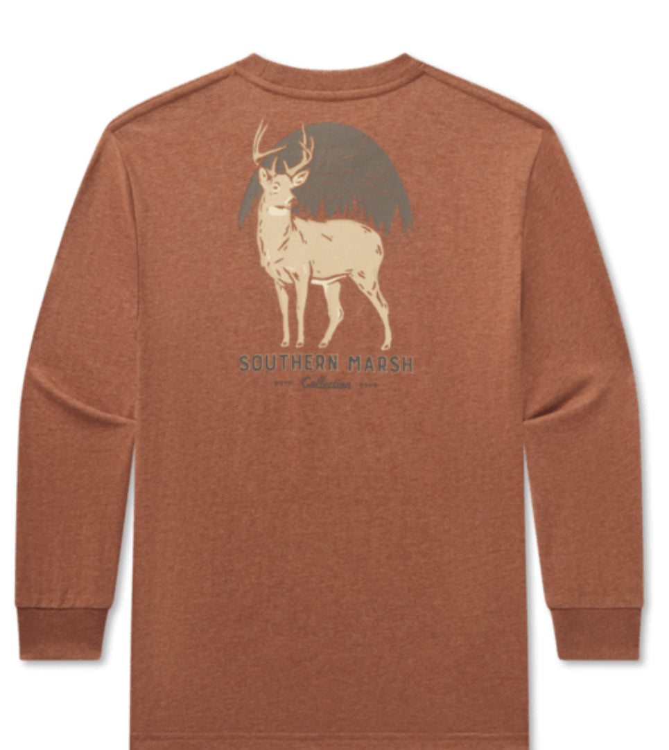 Southern Marsh Youth LS Eight Point Tee YL8PT Washed Walnut