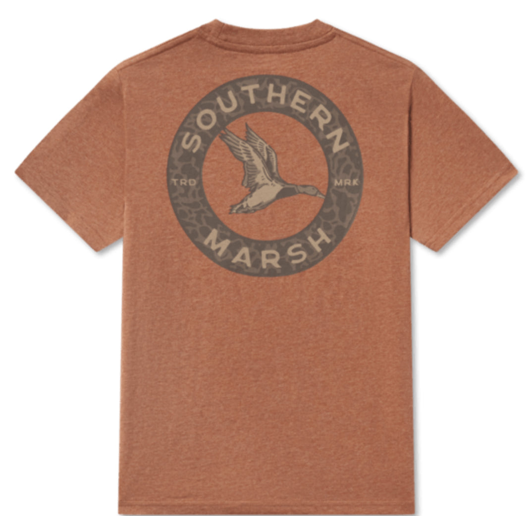 Southern Marsh Youth Inflight Camo Tee YAIFC Washed Walnut