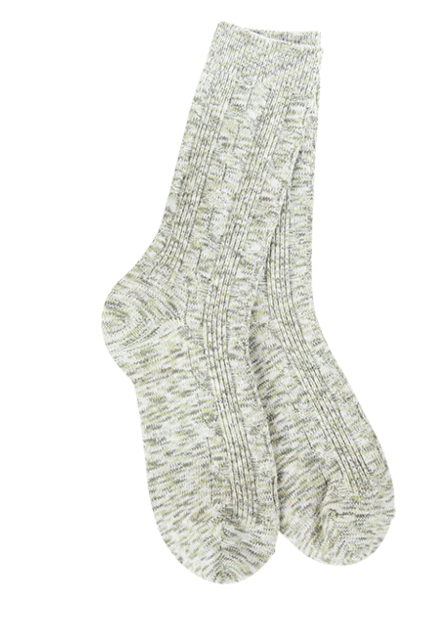 Crescent sock Weekend Light Weight Cable Crew- Envy Multi