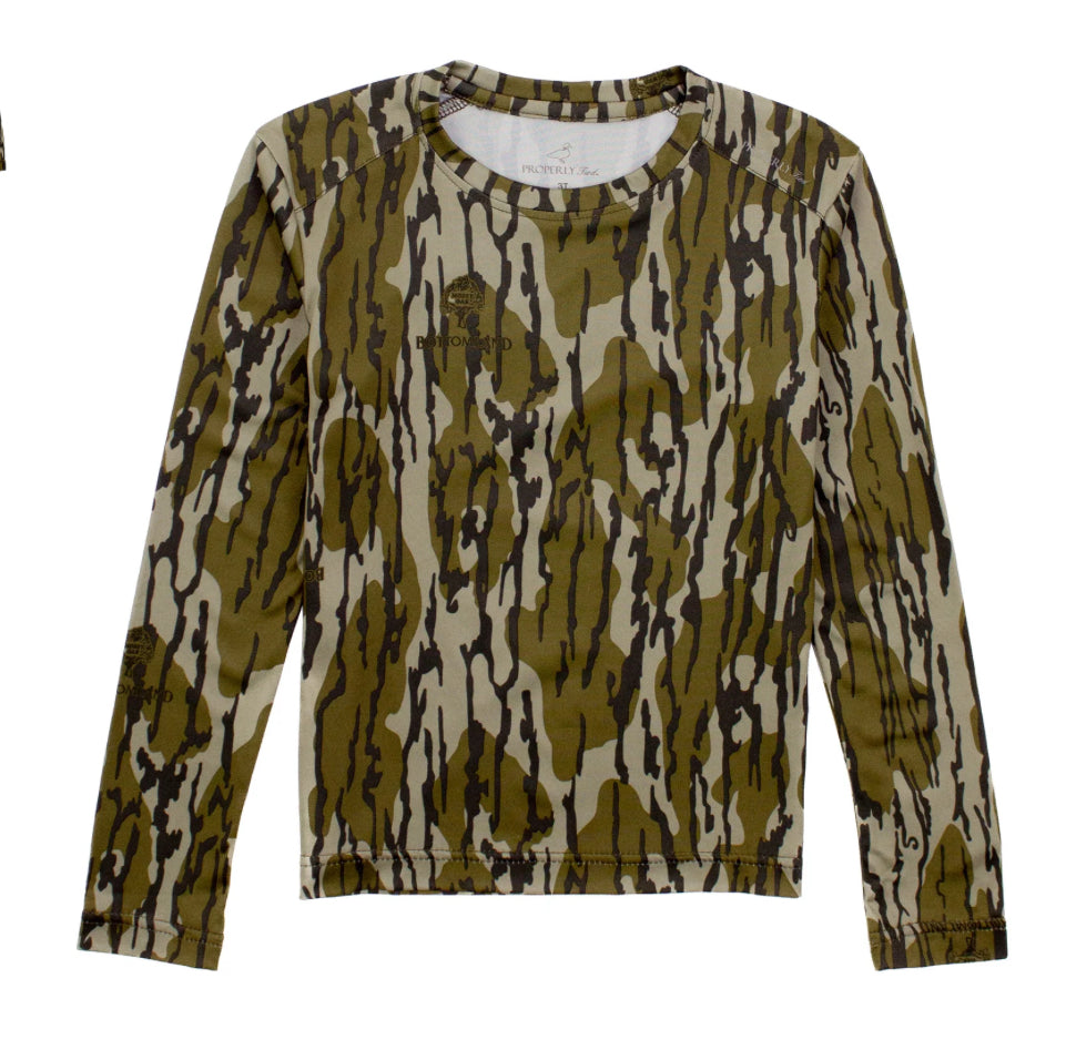Properly Tied Boys Ravine Tee LS Mossy Oak Original Bottomland