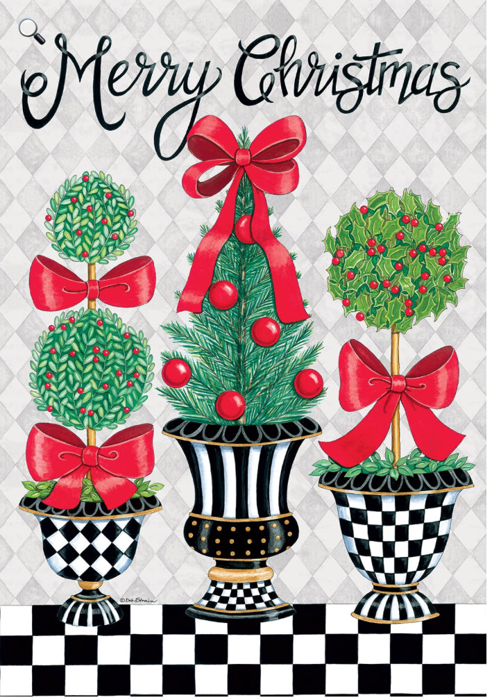 Custom Decor Christmas Topiary-Flag Small