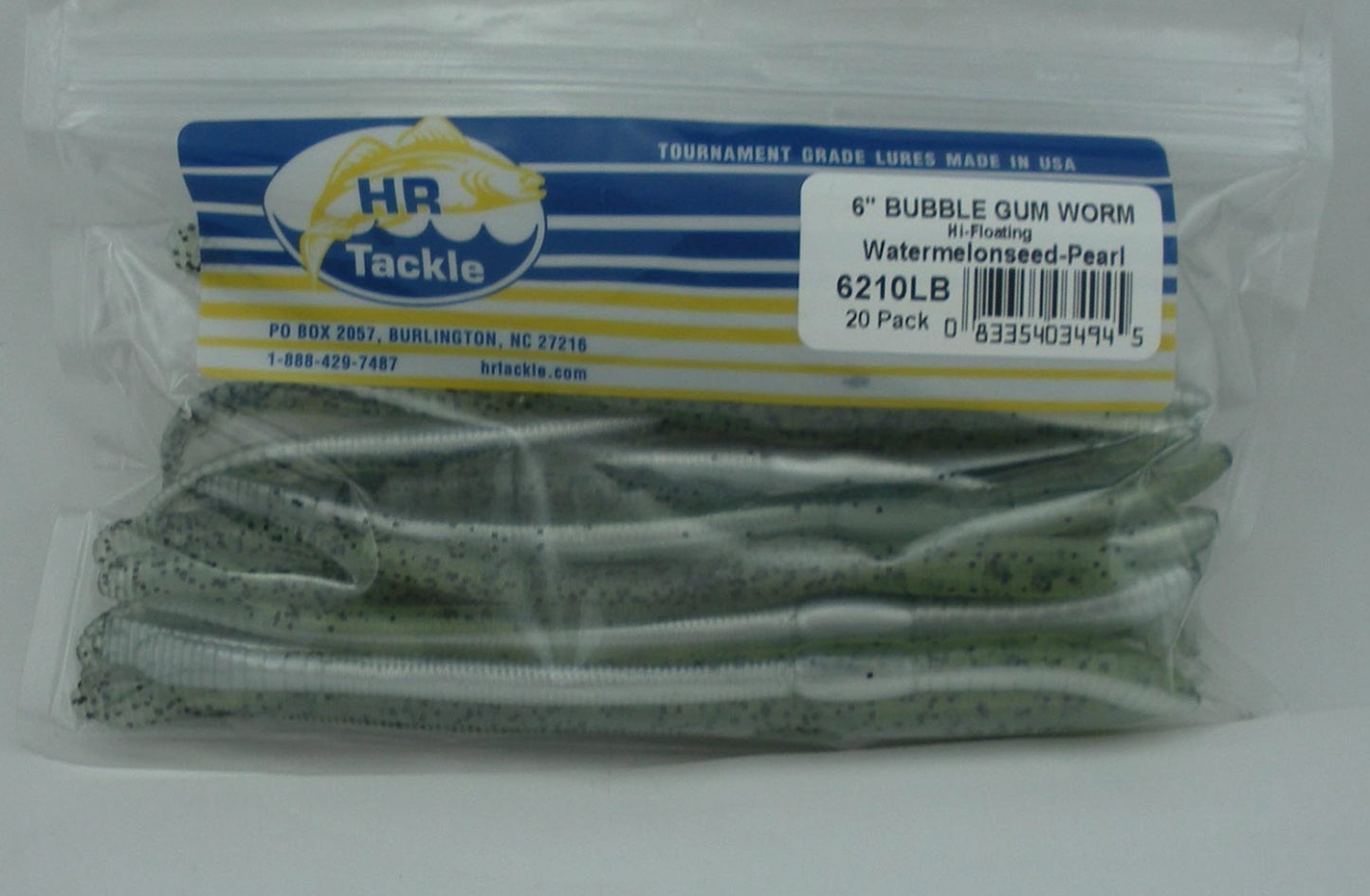HR Tackle 6” HAW Bubble Gum Worm Watermelon seed- Pear