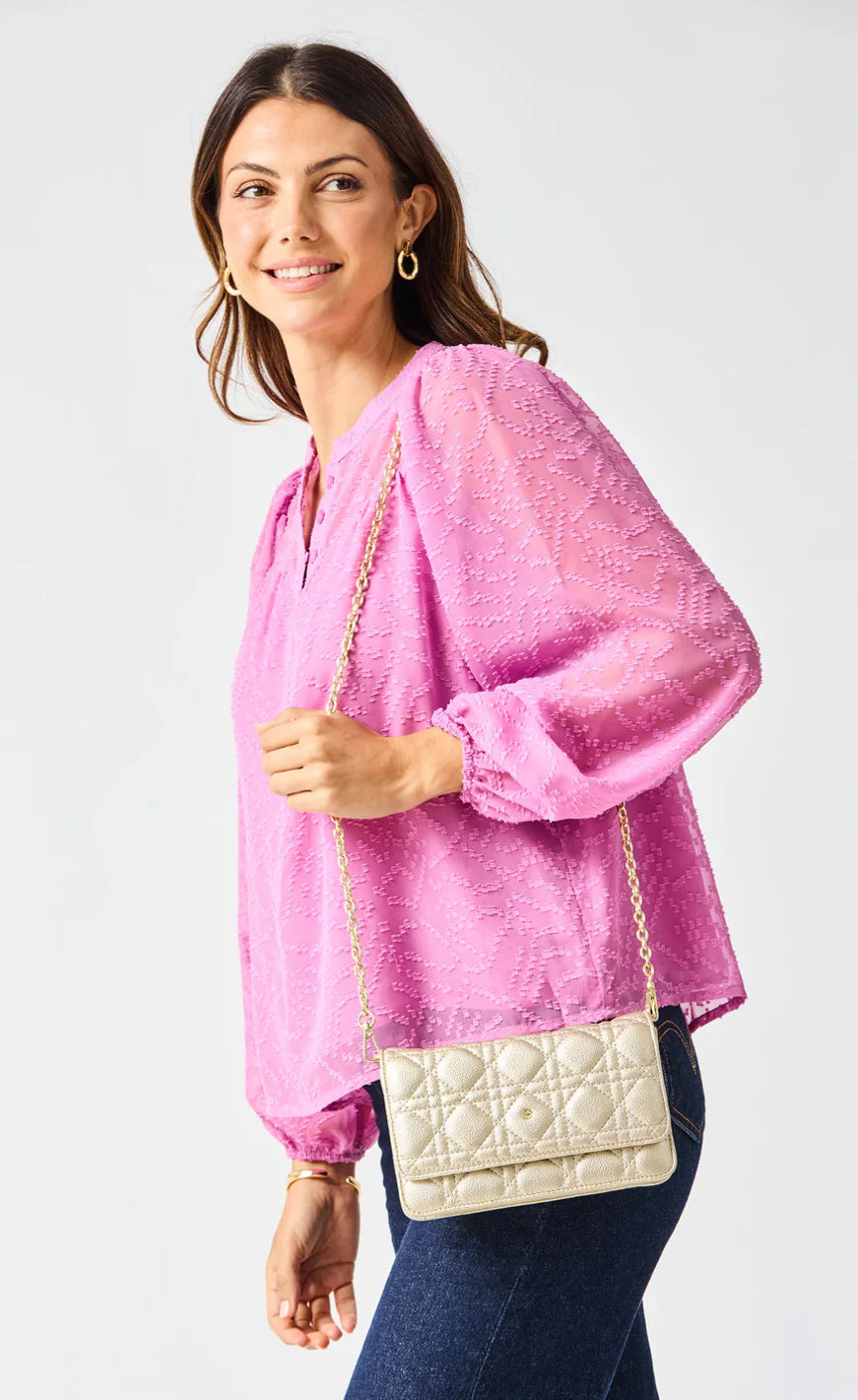 Mary Square Night Out Quilted Crossbody Bag | Champagne 67766