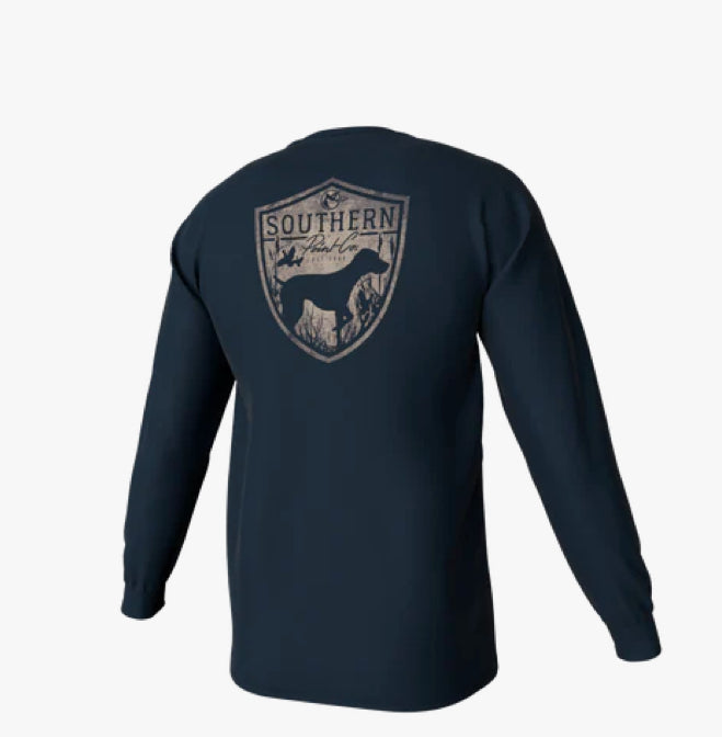 Southern Point Silhouette Shield Long Sleeve Pocket Tee
