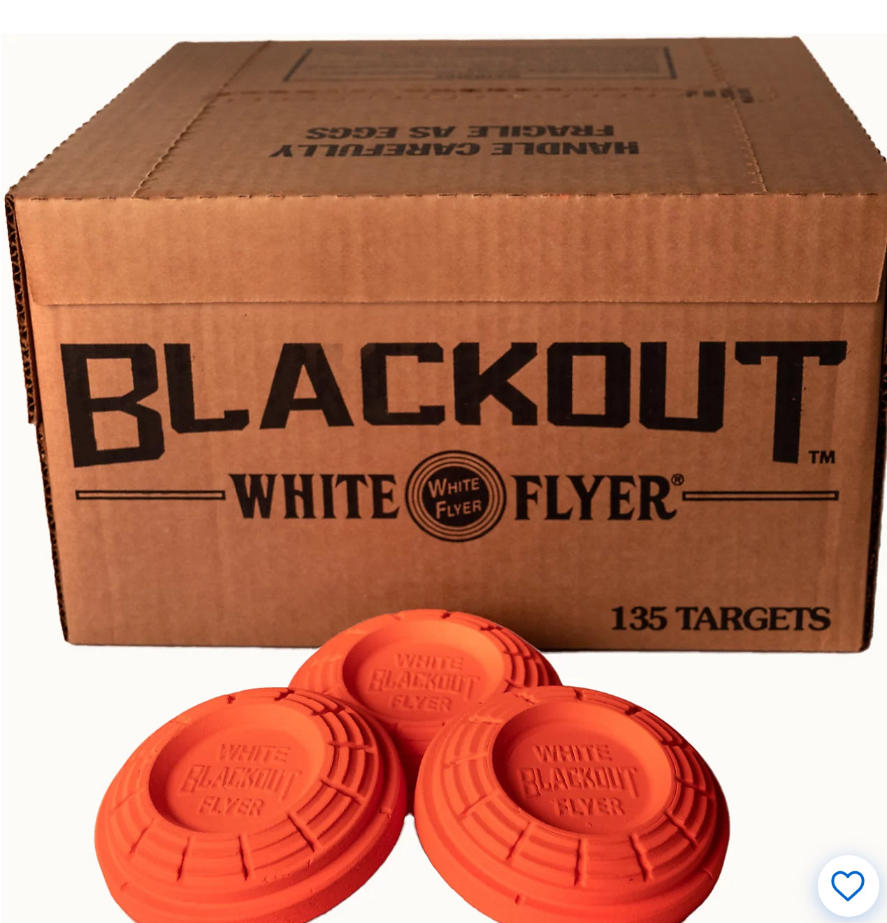 White Flyer Blackout Trap & Skeet 135 Targets All Orange Clay Targets