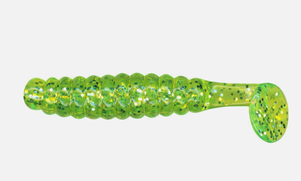 Charlie Brewer's 1.5" Crappie Slider CSGG5 Chartreuse Glitter