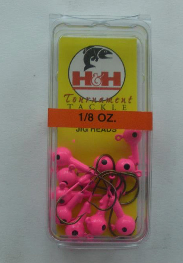 H&H B1810-07 Cocahoe Saltwater Ball Jig Head 1/8 oz. Pink10CT