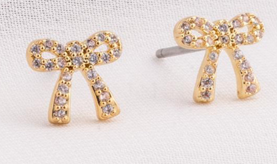 Michelle McDowell Earrings Holiday Bow Clear