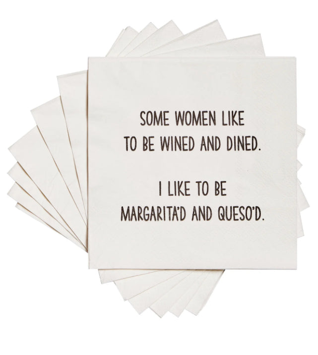 Ellembee 3 PLY Cocktail Napkins Some Women Like To Be Wined and Dined.