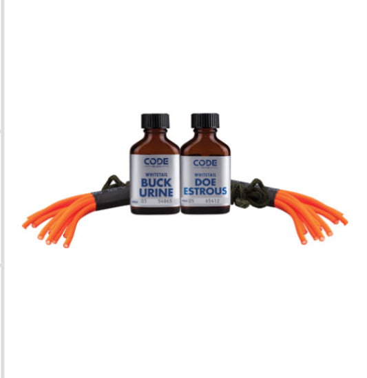 Code Blue OA1074 Double Drag Combo Deer Attractant Doe In Estrus/Buck Urine 1 oz Bottles