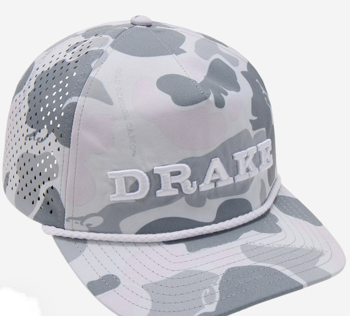 Drake Perforated Flatbill Roper Cap Old School Monument Dw0216