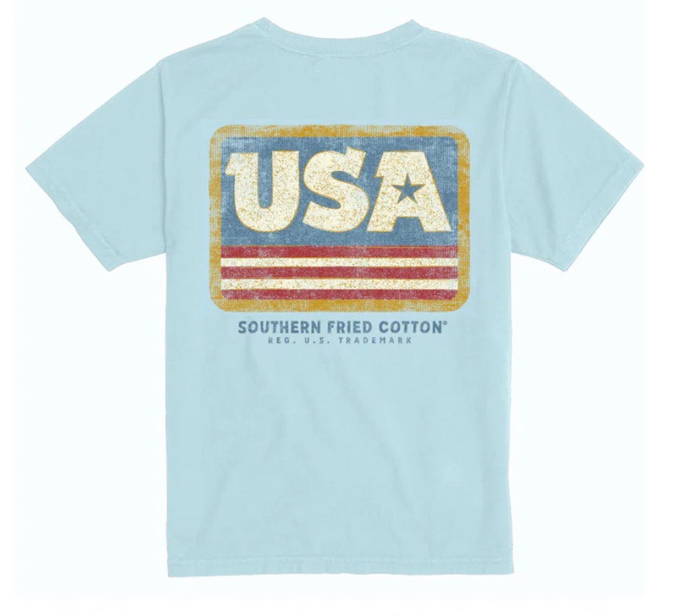 Southern Fried Cotton Youth USA Patch Chambray SFY02288