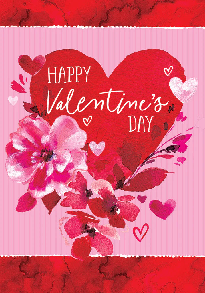 Custom Decor Heart and Flower Large Flag 5805