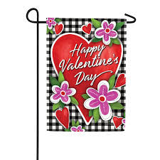 Custom Decor Gingham Valentine Small Flag 5345