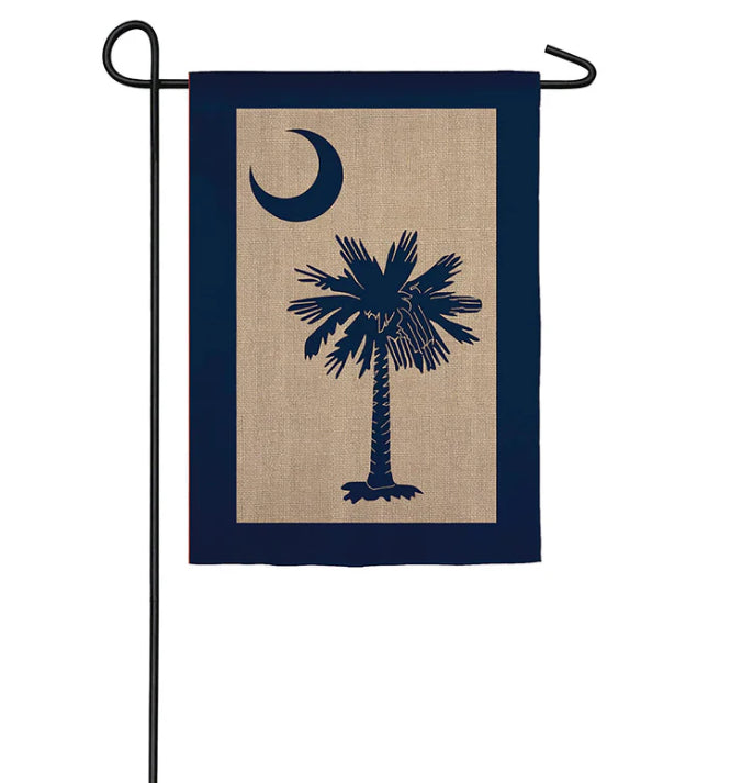 Evergreen South Carolina Burlap Garden Flag