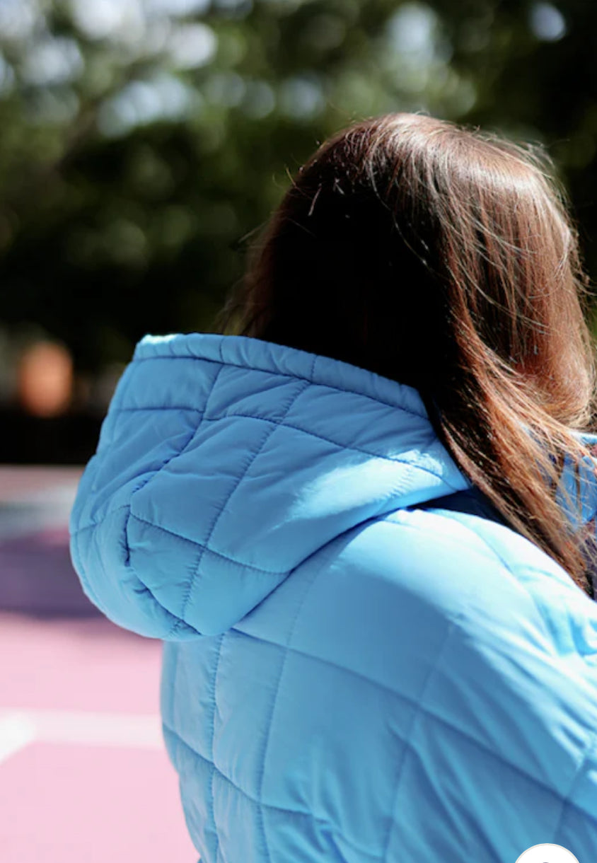 Jadelynn Brooke On Cloud Nine Puffer Hoodie Cobalt/Coral