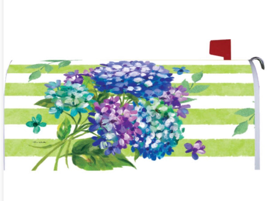Custom Decor Striped Hydrangeas-Mailbox Makeover