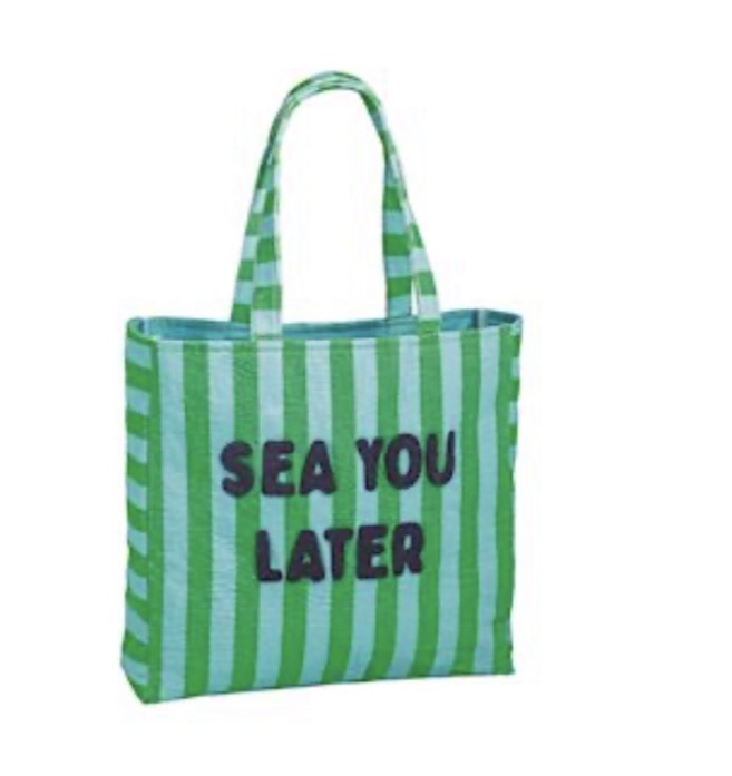 Mudpie Green Terry Cloth Tote