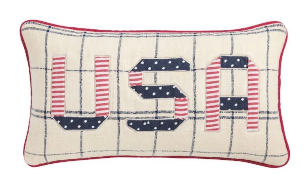 Mudpie USA Quilted Pillow