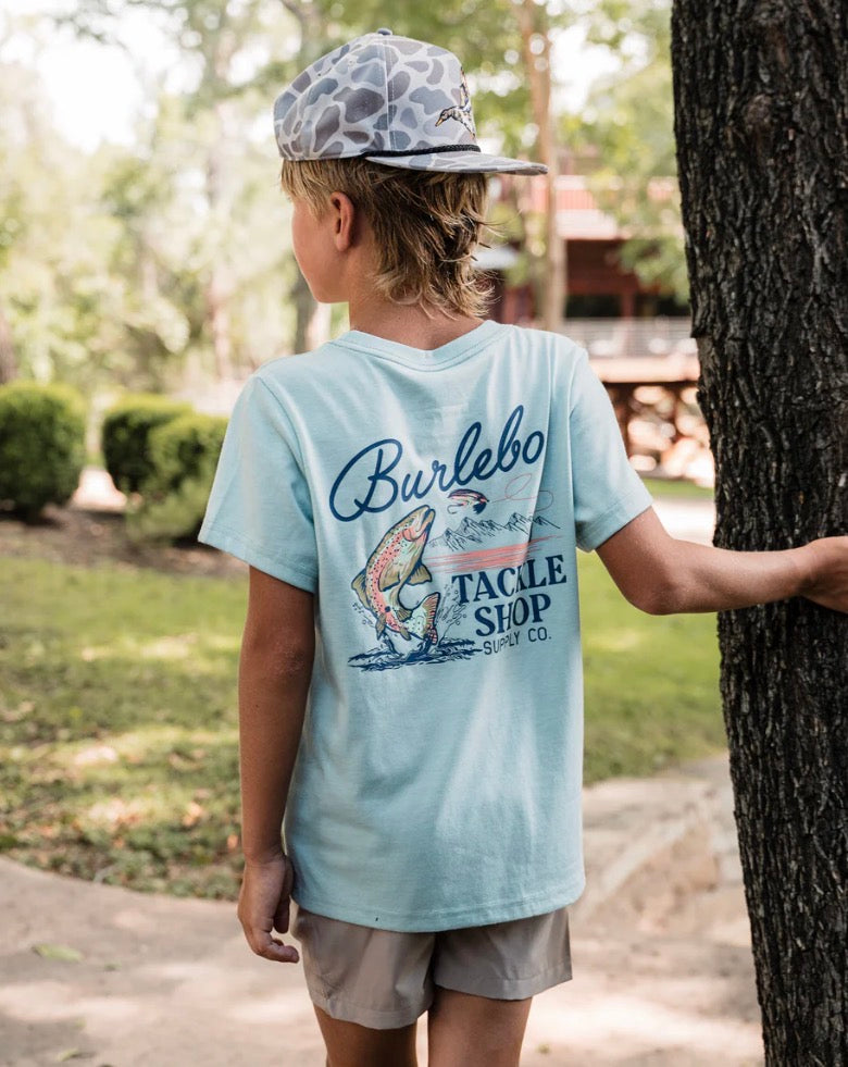 Burlebo Youth Short Sleeve Tee - Tackle Shop - Sky Blue