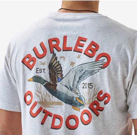 Burlebo Short Sleeve Tee - Youth Old School Duck Hunt - Heather Oatmeal