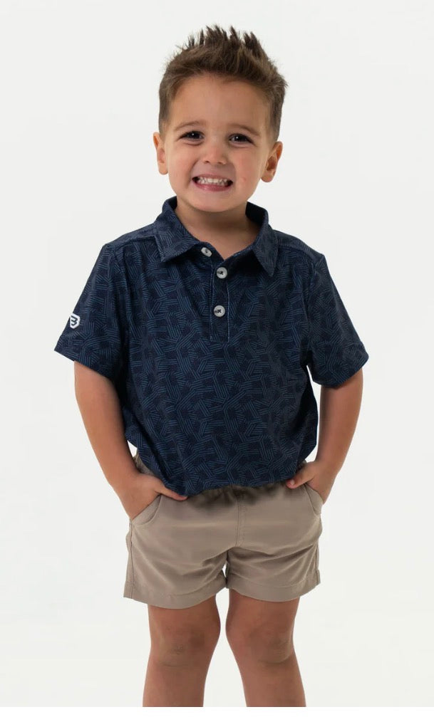 Burlebo Youth Performance Polo - Stars and Stripes Navy