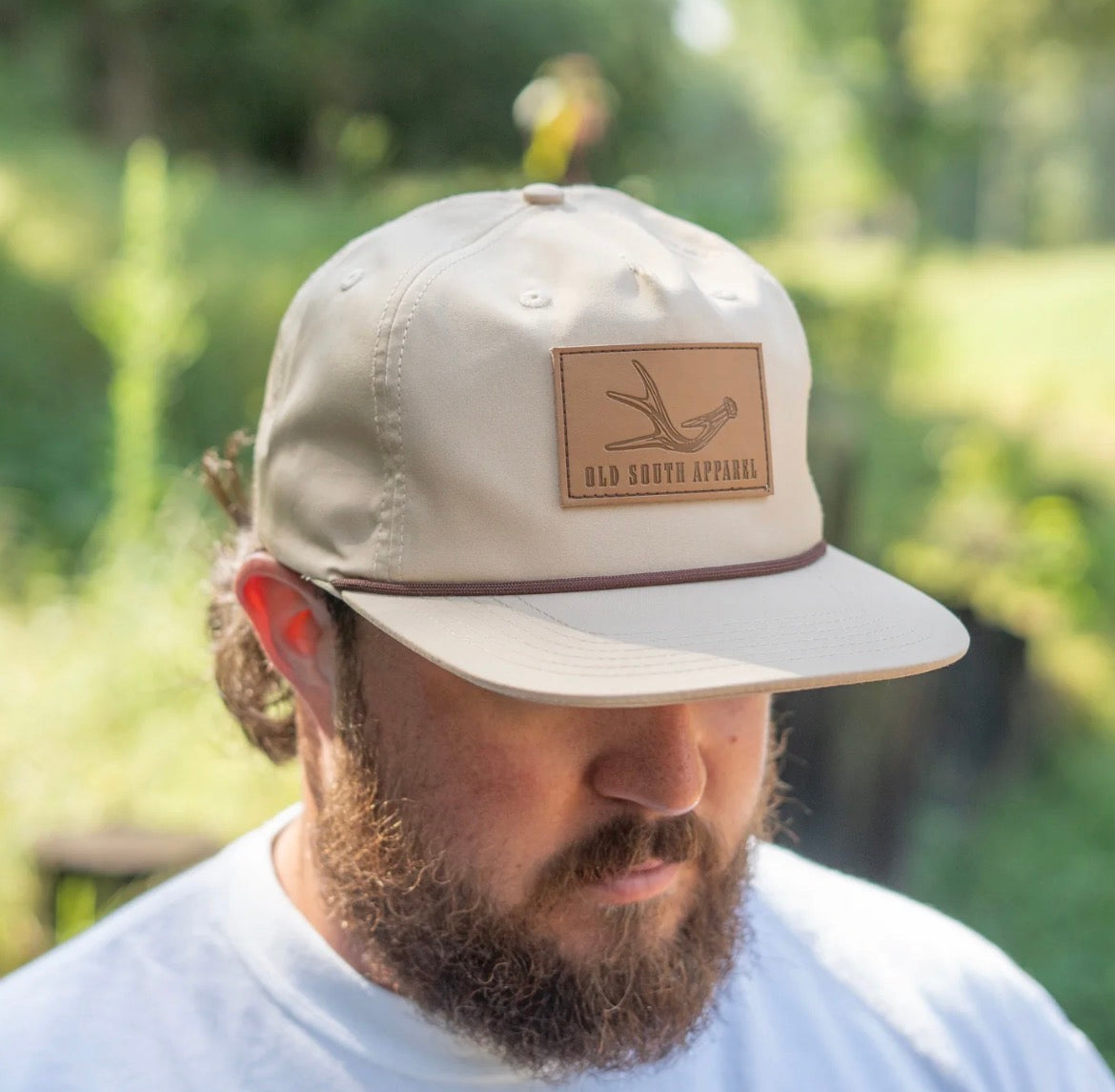 Old South Single Antler Leather Patch - Trucker Hat