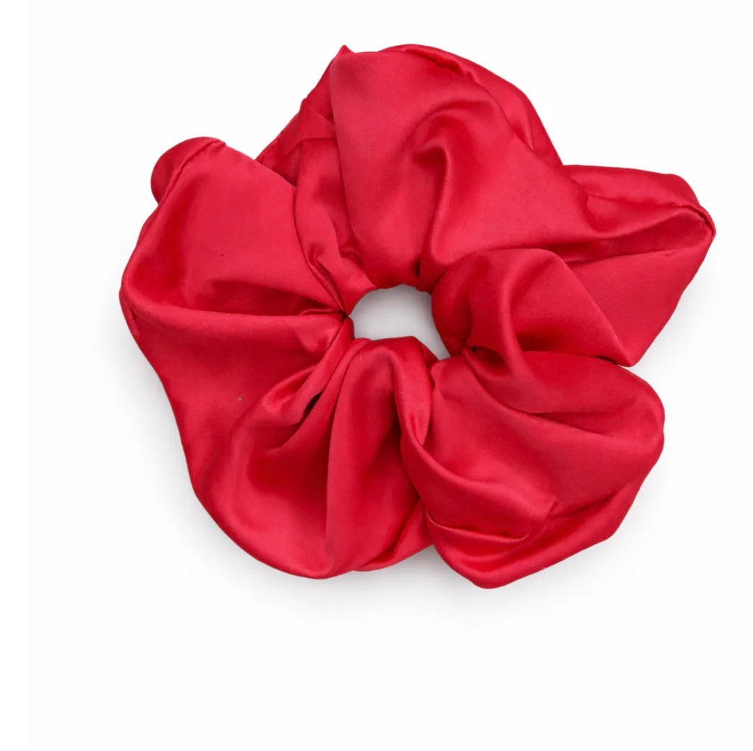 Grace and Emma Red Satin Oversized Scrunchie