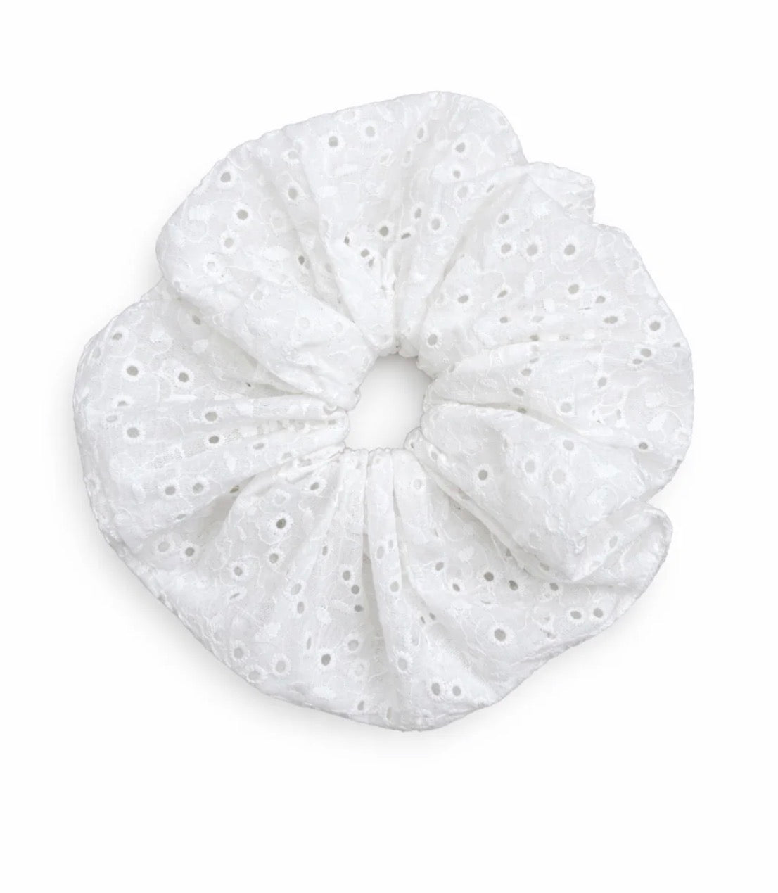 Grace and Emma White Eyelet Lace Oversized Scrunchie