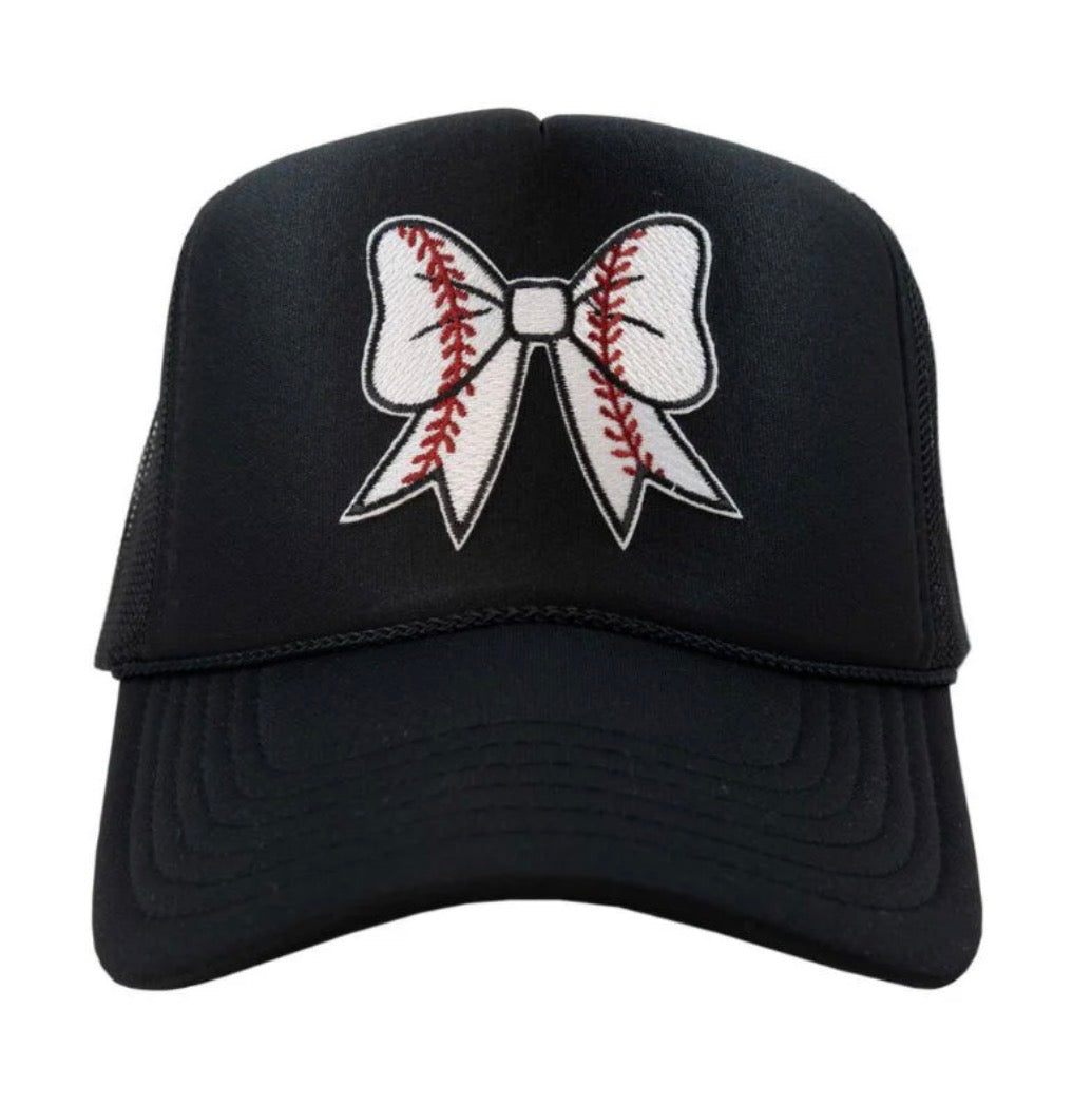 Katydid BASEBALL BOW COQUETTE PATCH FOAM TRUCKER HAT SKU: KDC-TCFM-1094_WHT