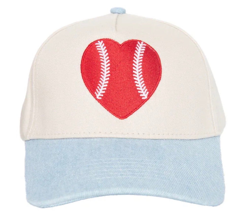 Katydid Red Baseball Heart Vintage Trucker Hat