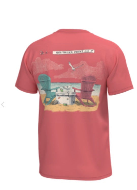Southern Point Beach Banner Coral S/S Tee